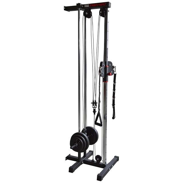Stazione a cavo a muro Train Hard in tubo d'acciaio quadro con guide cromate
