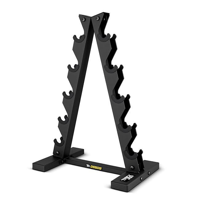 Rastrelliera per manubri a cavalletto TREX SPORT con dieci culle gommate