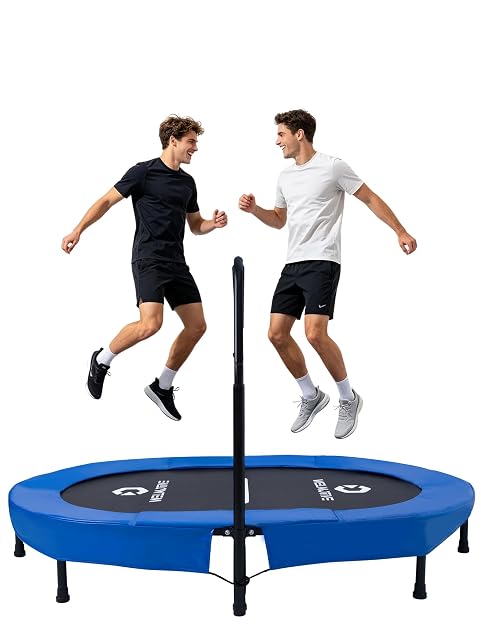 Tappeto elastico fitness ovale Welmotive blu scuro con telaio da otto piedi e maniglione
