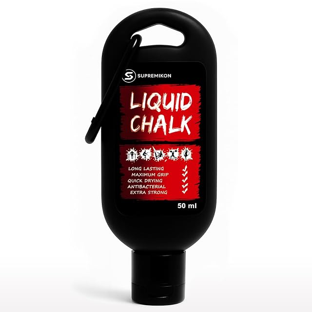 Flacone SUPREMIKON nero da 50 ml con etichetta rossa e un anello a moschettone stampato sulla spalla