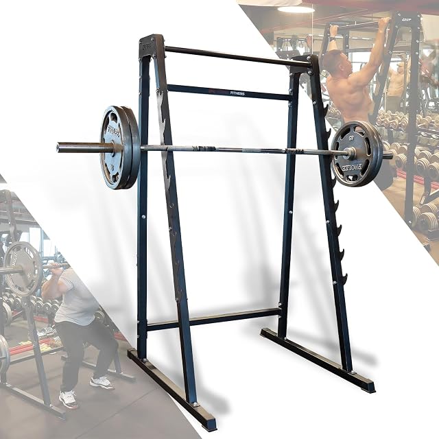 Rack per squat multifunzione ZERRO con una scala di ganci a otto passi e piedi di gomma