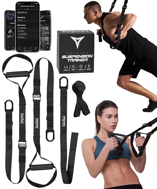 Sling trainer Breaking Limits con maniglie rivestite di gomma e una cinghia di prolunga