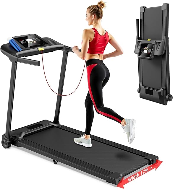 Tapis roulant pieghevole Avnbdao con nastro di corsa largo e display dei programmi