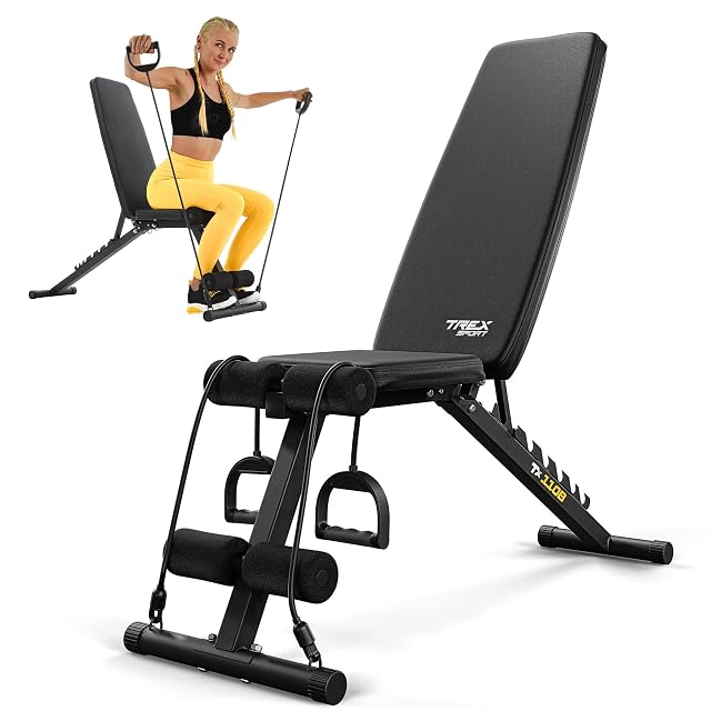 Panca pesi pieghevole TREX SPORT TX-110B con schienale regolabile
