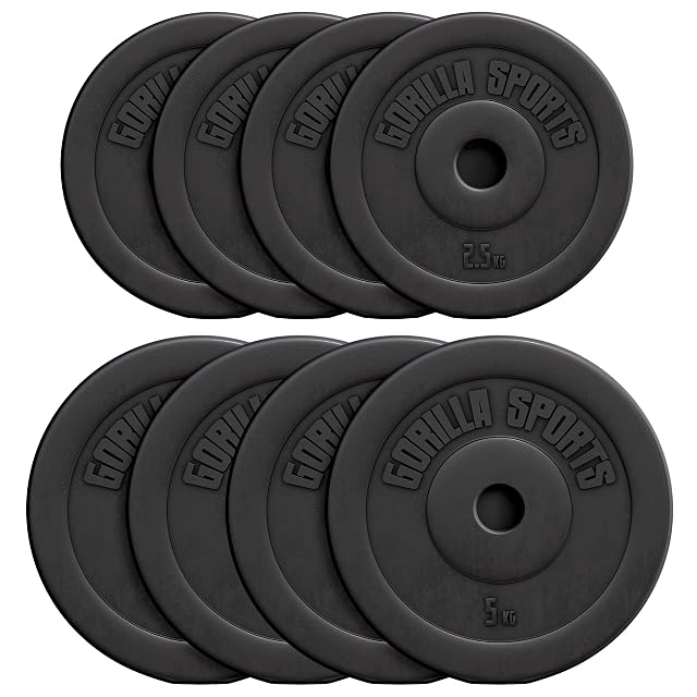 Dischi GORILLA SPORTS in plastica nera in più misure con fori da 30 mm