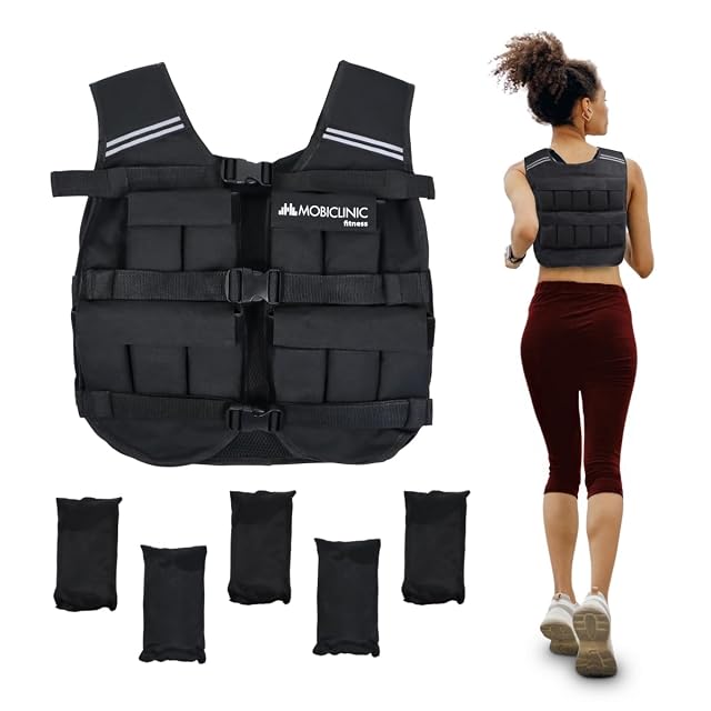 Gilet zavorrato Mobiclinic Iron10 in tessuto Oxford 600D con strisce riflettenti